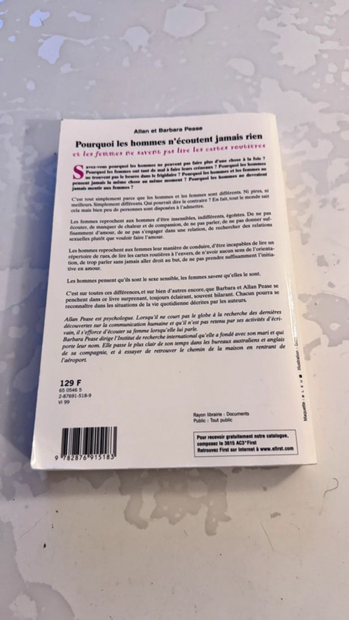Livre “Pourquoi les hommes n’écoutent jamais rien” - Humour & psychologie des sexes - photo numéro 3