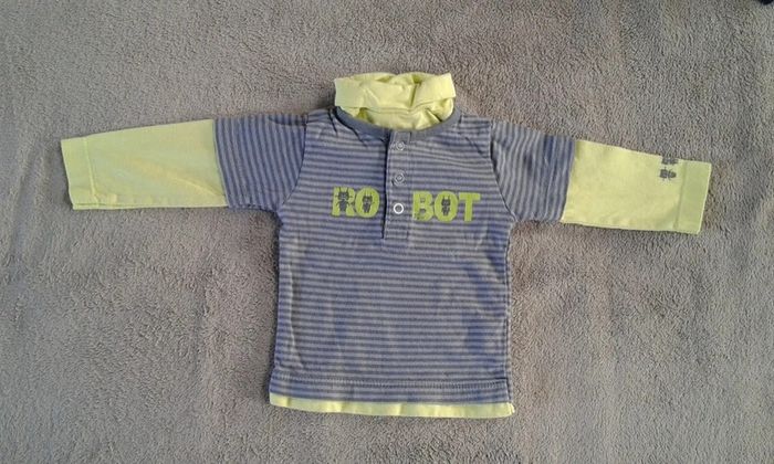 Lot 2 t-shirts manches longues col roulé
garçon 6mois - photo numéro 2