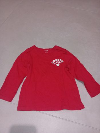 Manches longues rouge 2 ans