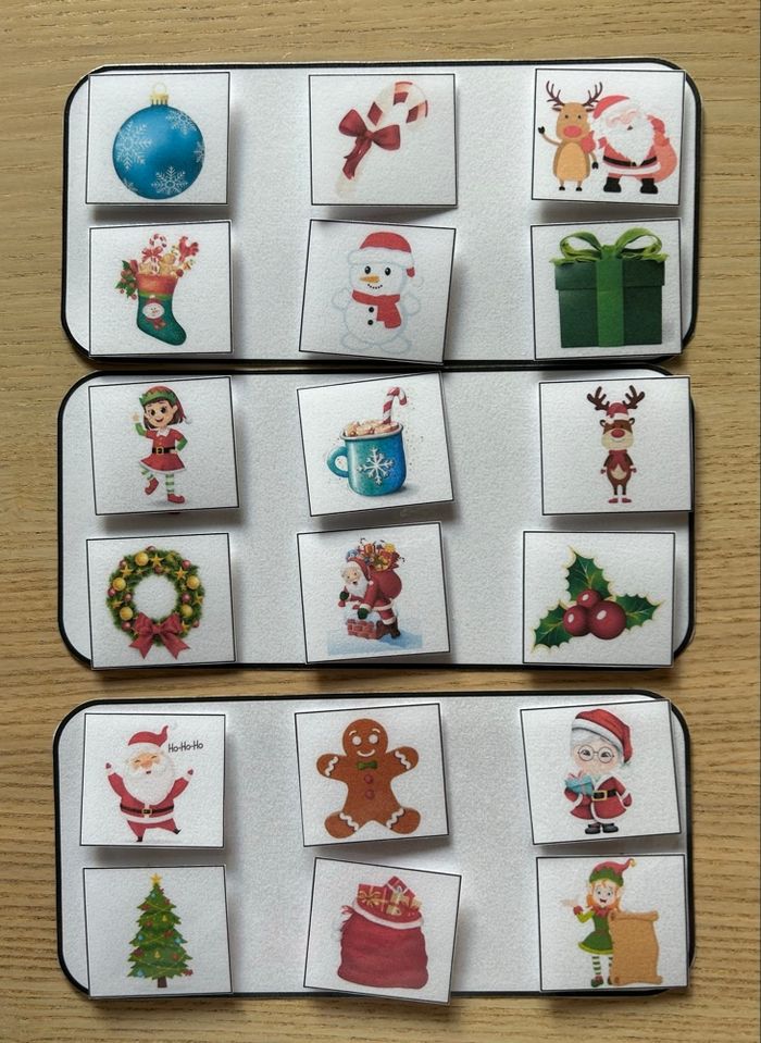 Fiche Montessori : Le loto de Noël