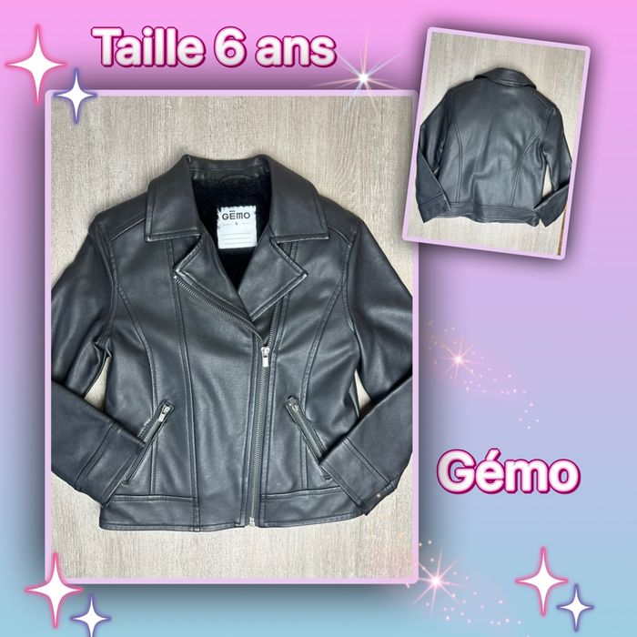 Blouson perfecto zippé en simili intérieur doublé - taille 6 ans
