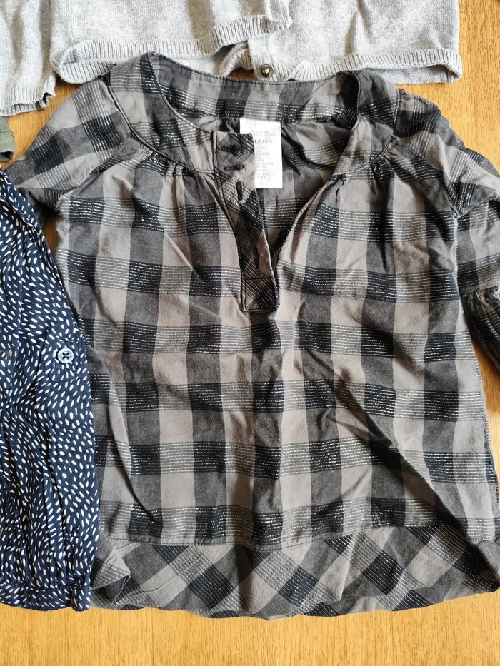 Lot vêtements filles 4 ans printemps Kiabi t shirt chemise gillet - photo numéro 4