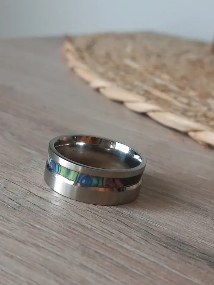 Bague en acier inoxydable taille 60 - photo numéro 7