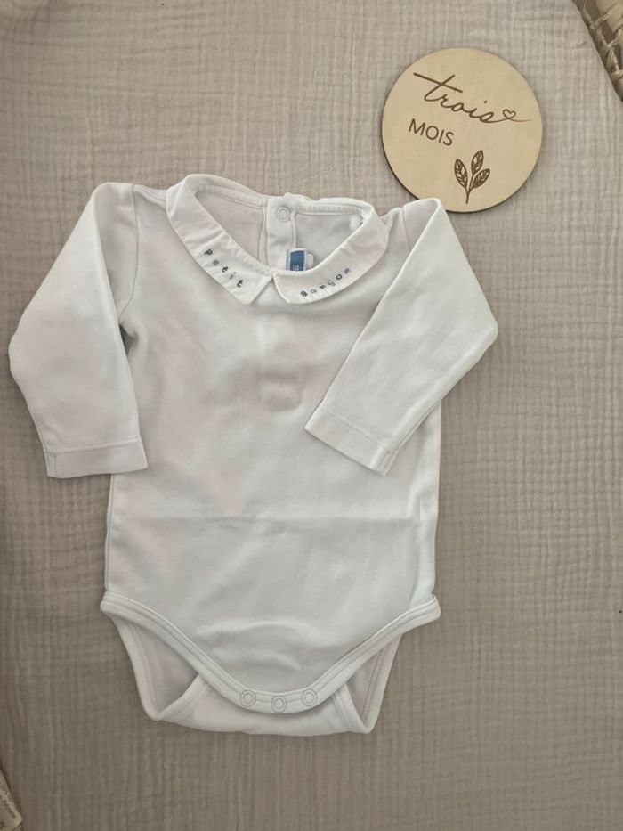 Body à col jacadi petit garçon 3 mois