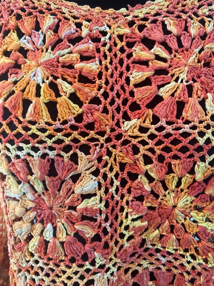 Pull Palme en maille crochet taille S - photo numéro 3