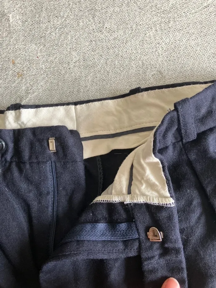 Pantalon habillé Gianni Caporale bleu marine - T. 40 / L - 100% laine - photo numéro 5
