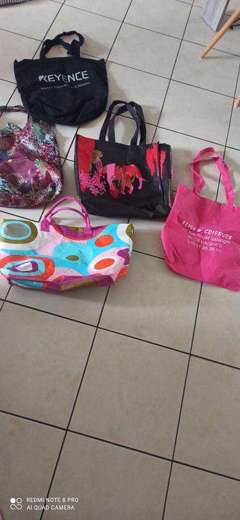 Lot  de sacs en tissu