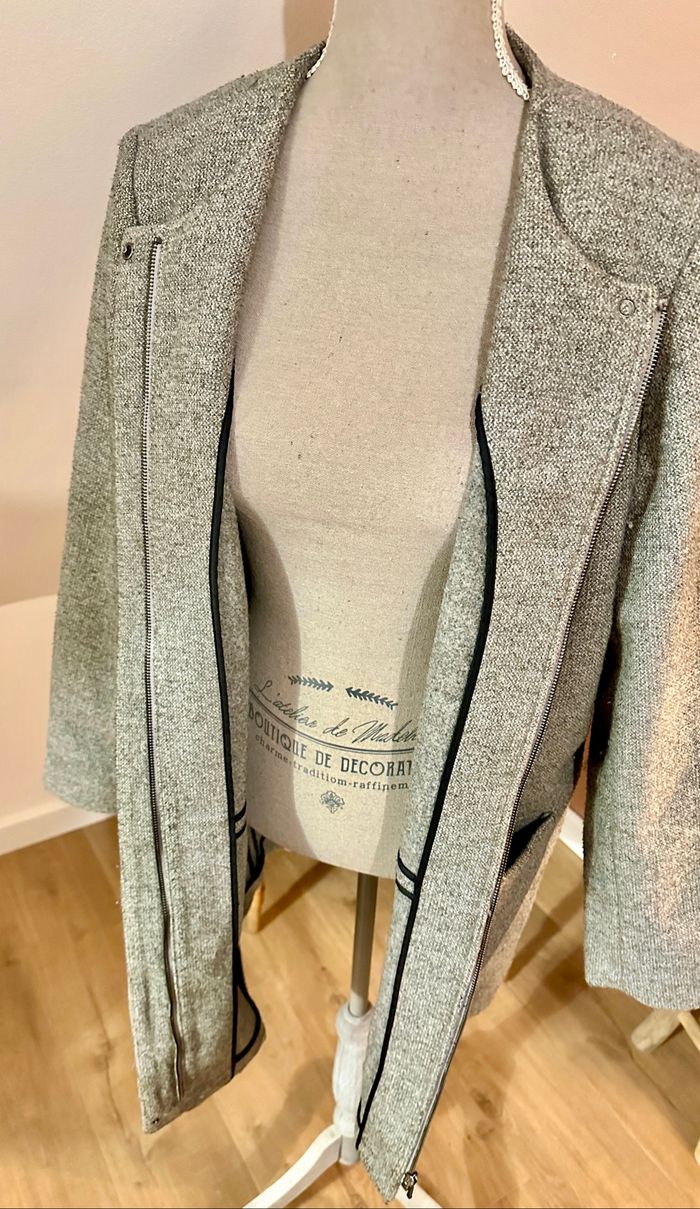💜 Veste longue grise camaïeu taille 38/40 💜 - photo numéro 6
