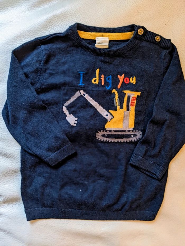 Pull neuf épaisseur moyenne H & M chantier 2 ans 92 cm