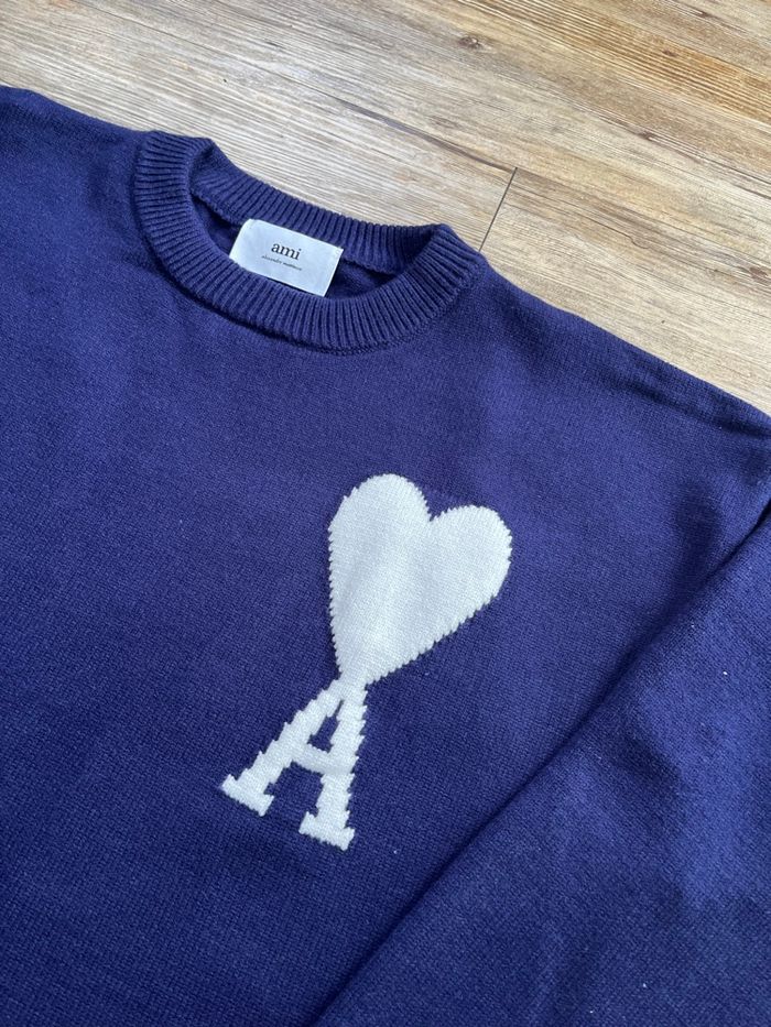 Pull ami Paris bleu marine - photo numéro 3