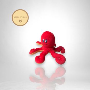 Peluche Pieuvre poulpe rouge et jaune A856