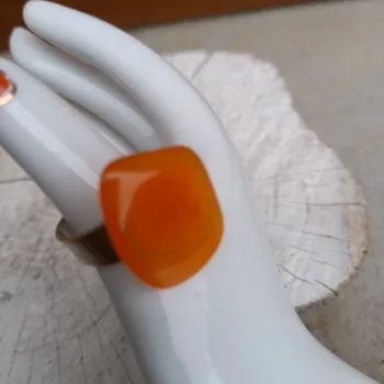 Bague vintage orangé ajustable