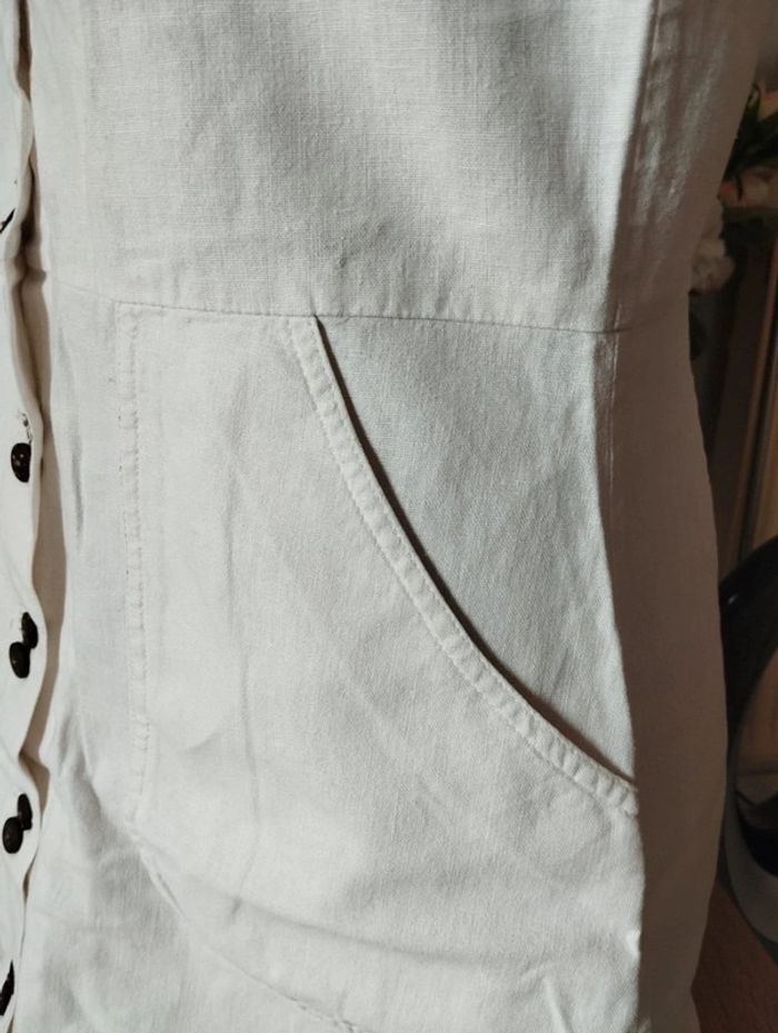 🌿Robe Longue Boutonnée Lin Mandarine T38/40🌿 - photo numéro 7