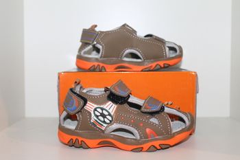 sandales nus pieds marron et orange 26