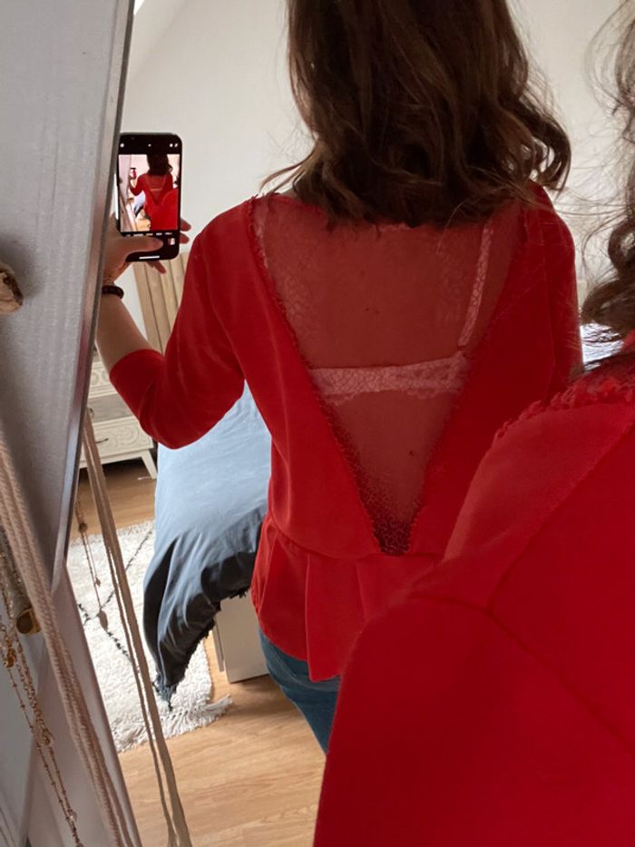 Blouse peplum rouge joli dos 🌹 - photo numéro 5