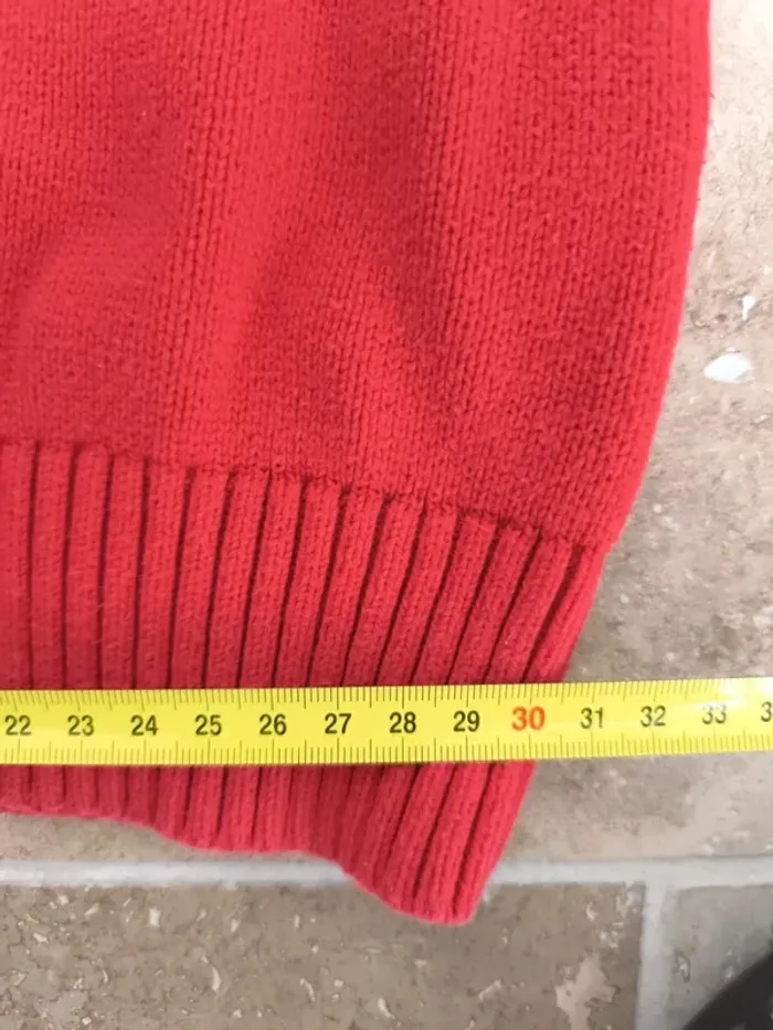 Pull Tommy Hilfiger 1/4 zippé excellent état rouge bleu marine M 8/10ans garçon ou fille - photo numéro 11