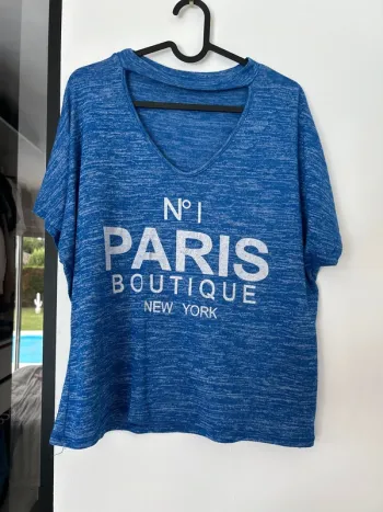 Haut bleu col V en XS