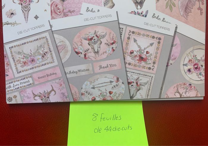 Kit (incomplet) Papier + Die-cuts Boho Bouquets - photo numéro 4