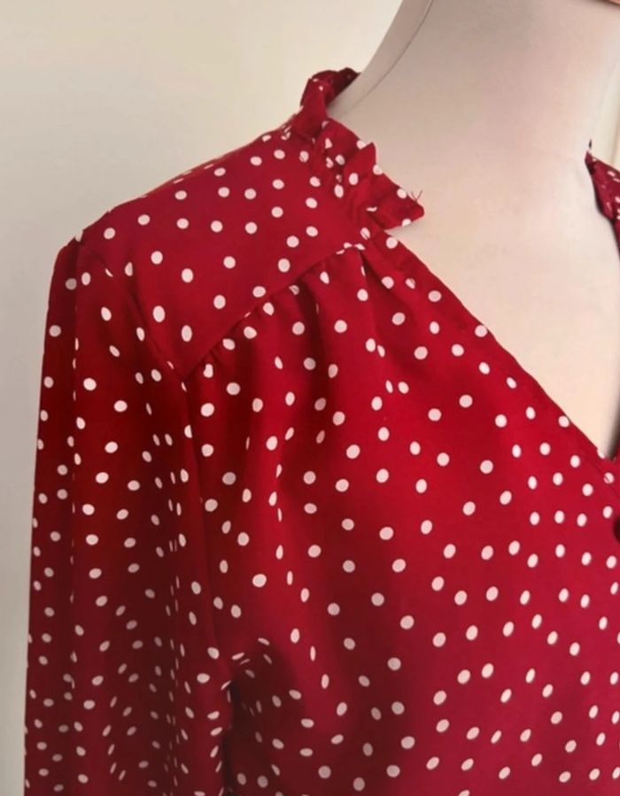 Robe à pois, rouge et blanche, Shein - photo numéro 3