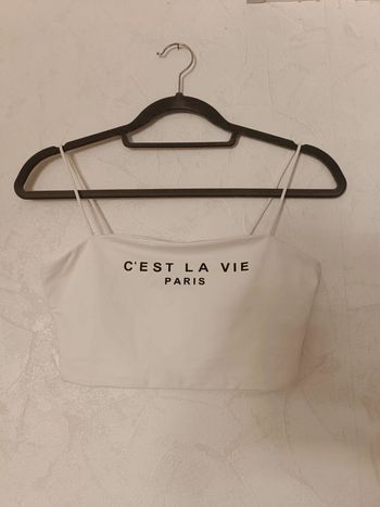 Croc top débardeur blanc imprimé