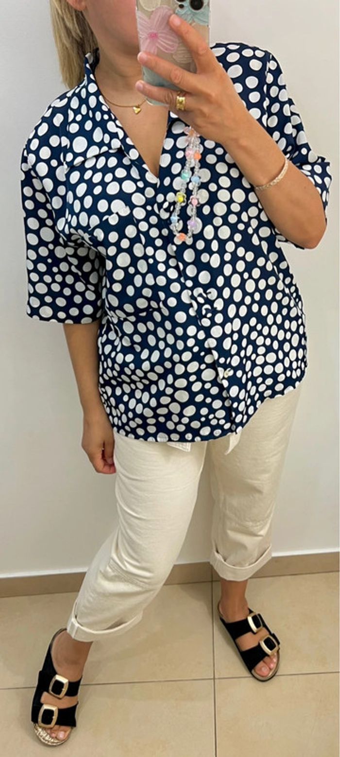 Chemise Rétro Imprimée Pois Taille 46 Burberrys - photo numéro 5
