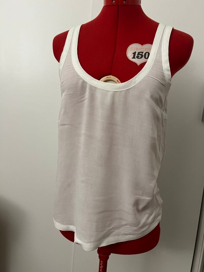 Top sans manches fluide blanc H&M - photo numéro 3