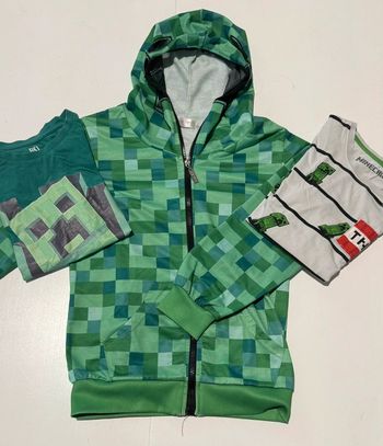 Lot Minecraft garçon – 8/10 ans – 2 t-shirts + 1 veste Creeper