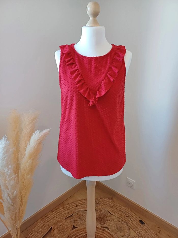 Blouse rouge sans manches Kiabi taille L 40 - photo numéro 2