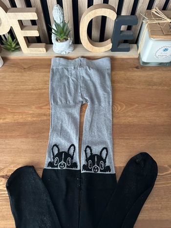 Collant noir et gris avec étoiles argenté