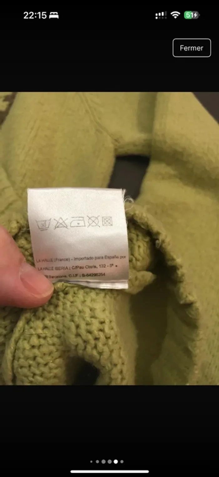 Joli pull taille 3 vert anis - photo numéro 8