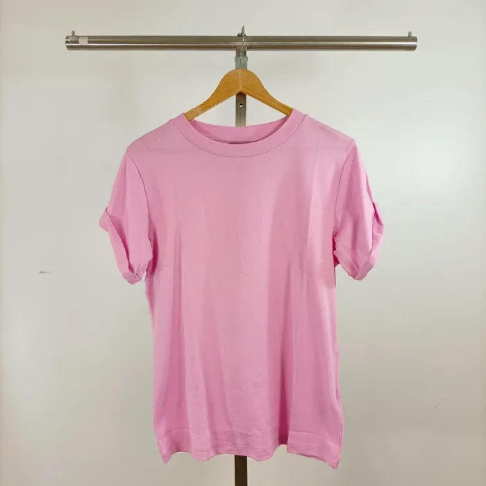 T-shirt rose uni Topshop manches courtes basique casual taille 38/40 coton A1341