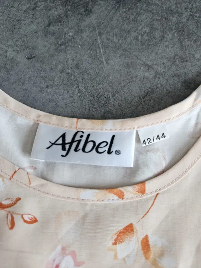 Blouse débardeur fleurie femme - Taille 42 / 44 - Afibel - Beige - photo numéro 2