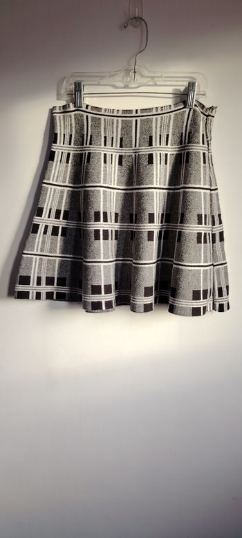 Jupe évasée à carreaux Primark M – gris noir