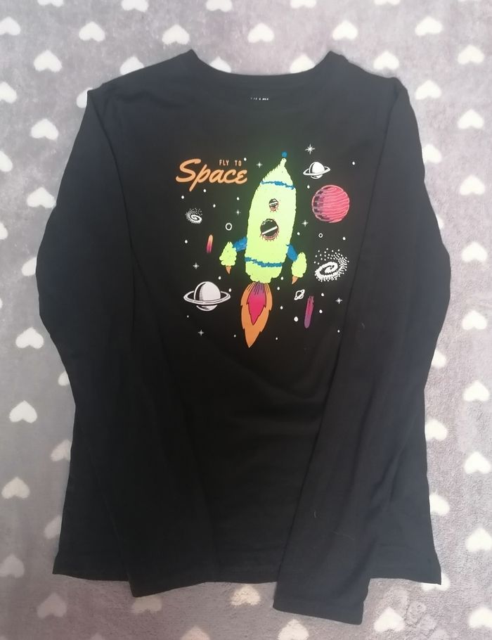 T-shirt manches longues à Sequins 🚀 garçon 12 ans - photo numéro 2
