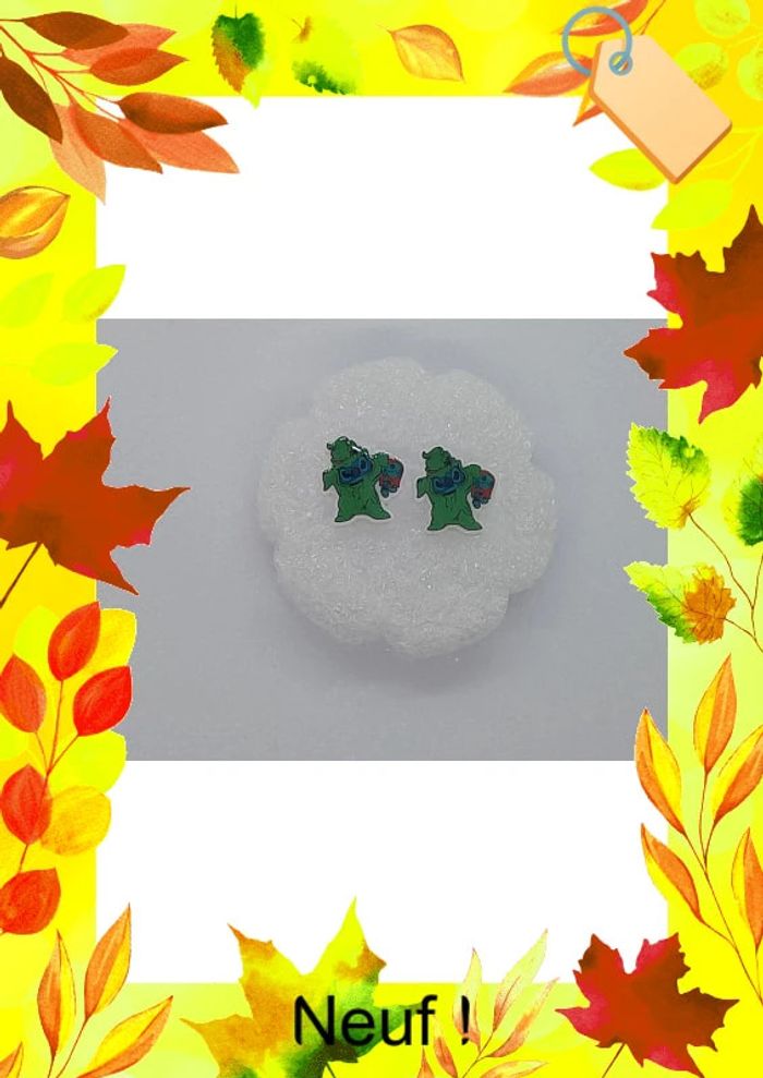 Paire de boucles d oreilles Oogie Boogie Stitch Halloween - photo numéro 2