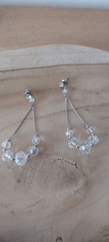 Boucles d'oreilles perles transparentes
