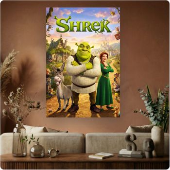 Affiche film animation “Shrek” poster cinéma DreamWorks humour déco murale A3 Sans cadre