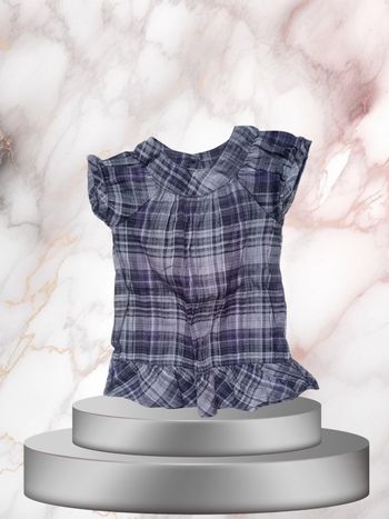 Blouse/Tunique d'Été à Carreaux "Rebelle Chic" taille 12 mois Léger et Ondulé