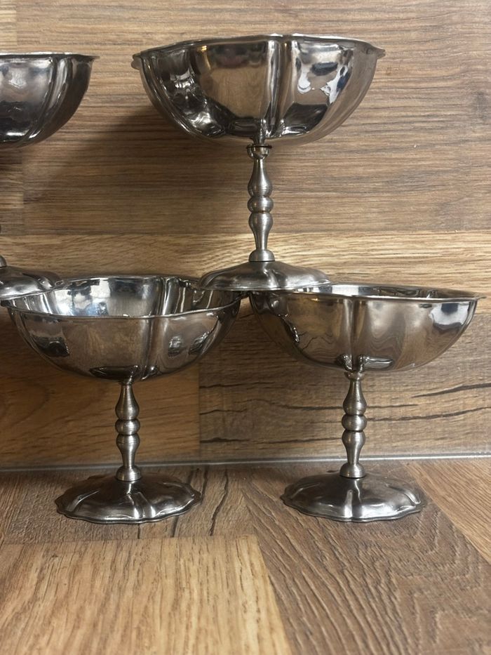 Vintage lot de 5 coupes en inox finement ciselées - photo numéro 3