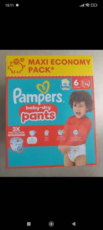 Couches Pampers baby-dry/pants