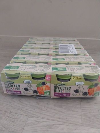 12 lots de compotes pommes mûres bledina