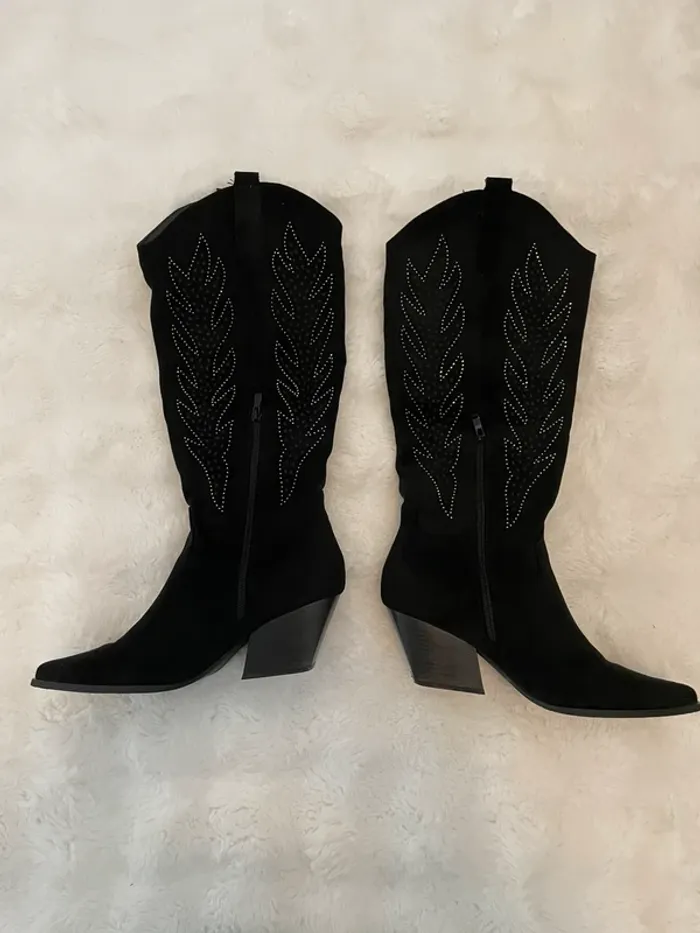 Botte Santiags noir et brillant taille 41 - photo numéro 7