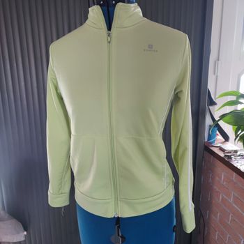 Veste de jogging Domyos 12 ans fille blanc anis