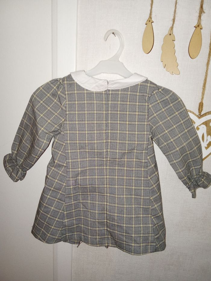 Robe hiver bébé fille 9 mois marque nexness grise, col claudine - photo numéro 3