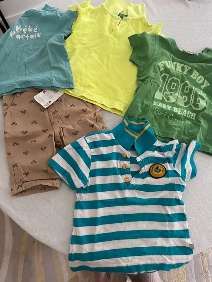 Lot vêtements bébé garçon été t-shirt et short