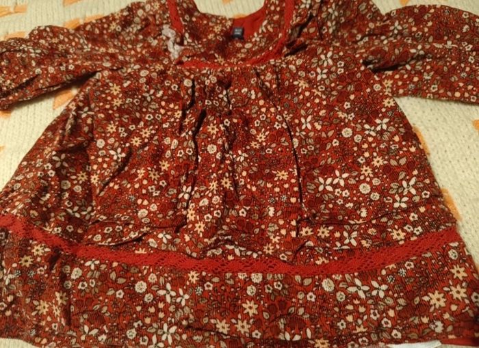 Robe Bébé Fille 3 Mois Sergent Major  Rouge Fleurie - photo numéro 3