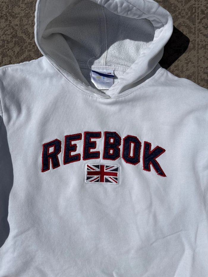 Sweat à capuche blanc Reebok Classic avec logo brodé - Femme - photo numéro 3