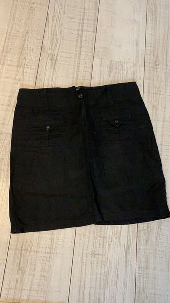 Jupe noir effet lin