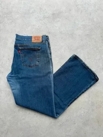 Jeans Levi's W36 FR46 coupe droite bleu marine Femme Women pan580b