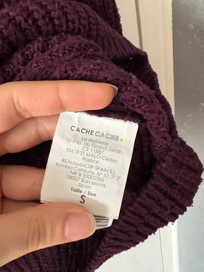 Pull hiver cache cache violet - photo numéro 3